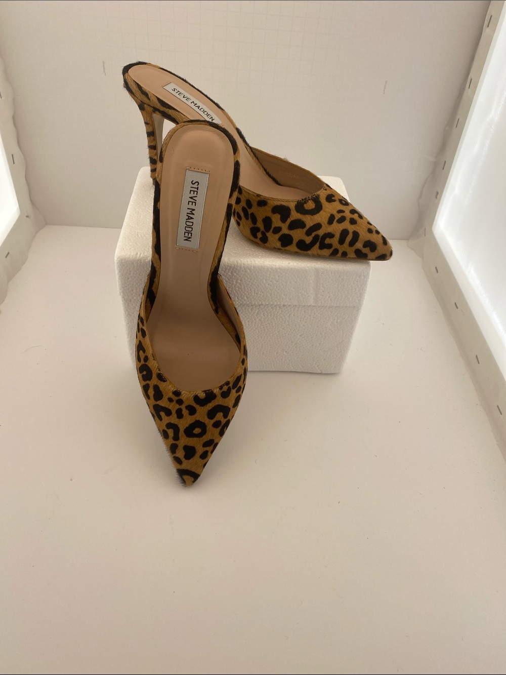 Steve Madden Leopard-Print Pointed Toe Slingbacks - Brown/Black